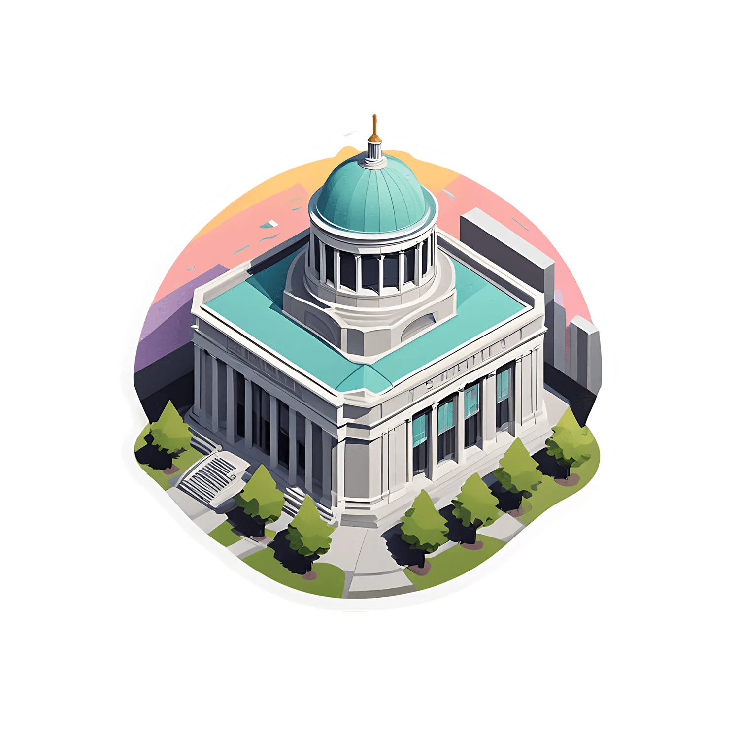 Capitol Building Sticker - UV DTF Sticker - Heat Press Transfer