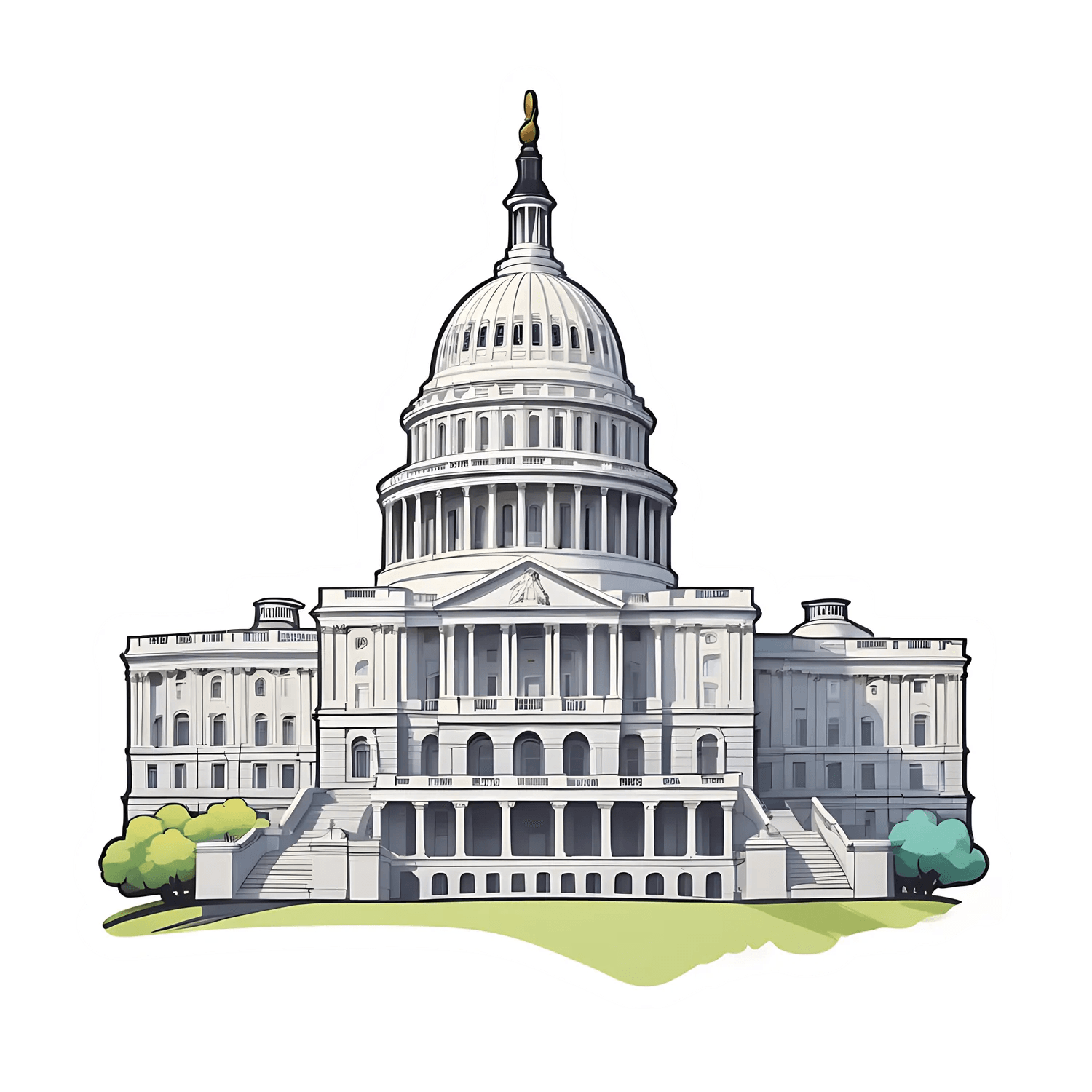Capitol Building Sticker - UV DTF - Heat Press Transfer