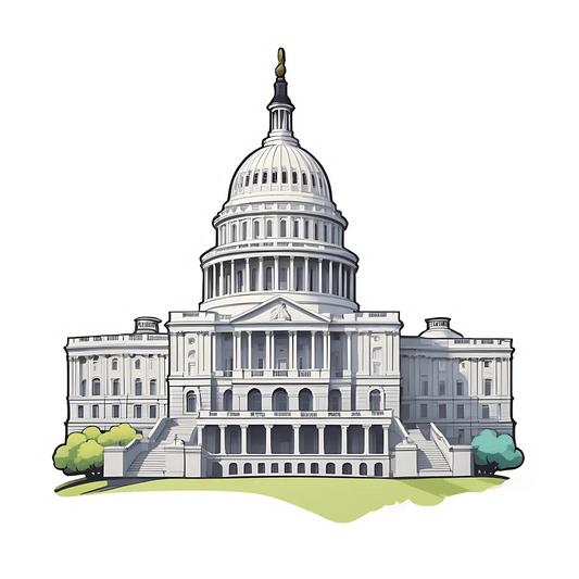 Capitol Building Sticker - UV DTF - Heat Press Transfer