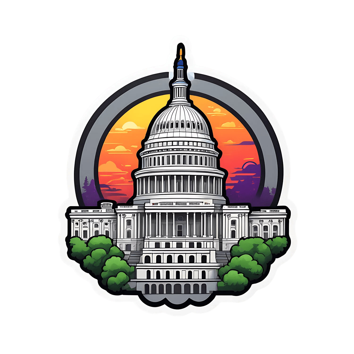 Capitol Building Sunset - Sticker - Heat Press Transfer