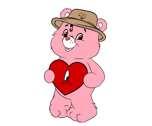Care Bears And Bad Bunny Hug Me Valentine's Day Design - DTF Ready To Press - Heat Press Transfer