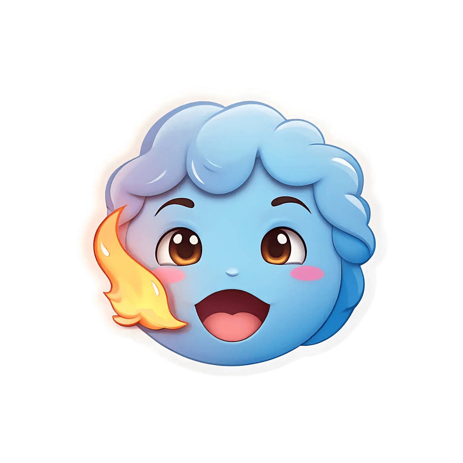 Cartoon Flame Girl - Sticker - Heat Press Transfer