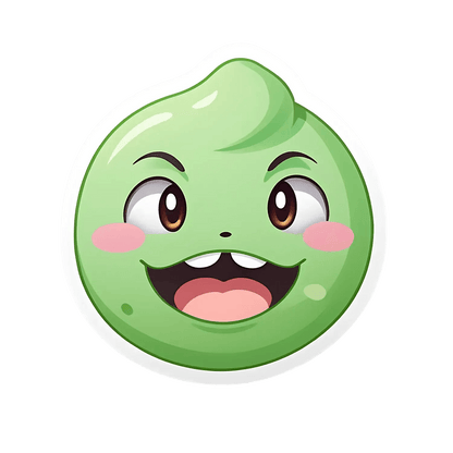 Cartoon Smile - Green Slime Sticker - Heat Press Transfer