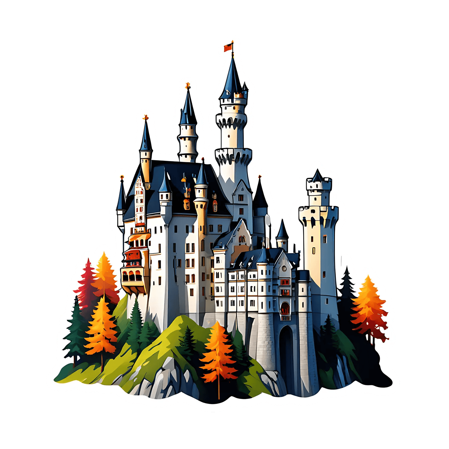 Castle Artwork Sticker - Vibrant and Enchanting - Heat Press Transfer