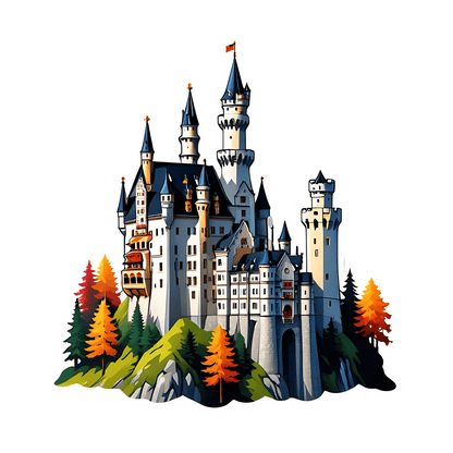 Castle Artwork Sticker - Vibrant and Enchanting - Heat Press Transfer
