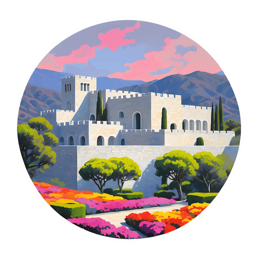 Castle Garden UV DTF Sticker - Colorful Landscape - Heat Press Transfer