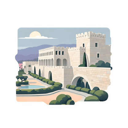 Castle Landscape Sticker - UV DTF Quality - Heat Press Transfer