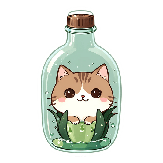 Cat in Jar - Cute Sticker - Heat Press Transfer