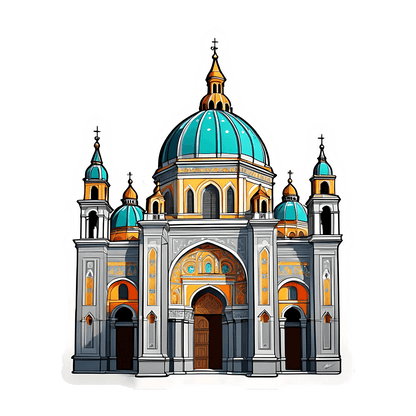 Cathedral Dome Sticker - UV DTF Architectural Art - Heat Press Transfer