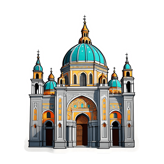 Cathedral Dome Sticker - UV DTF Architectural Art - Heat Press Transfer
