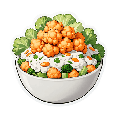 Cauliflower Bowl Sticker - Fresh and Healthy - Heat Press Transfer