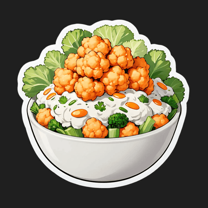 Cauliflower Bowl Sticker - Fresh and Healthy - Heat Press Transfer