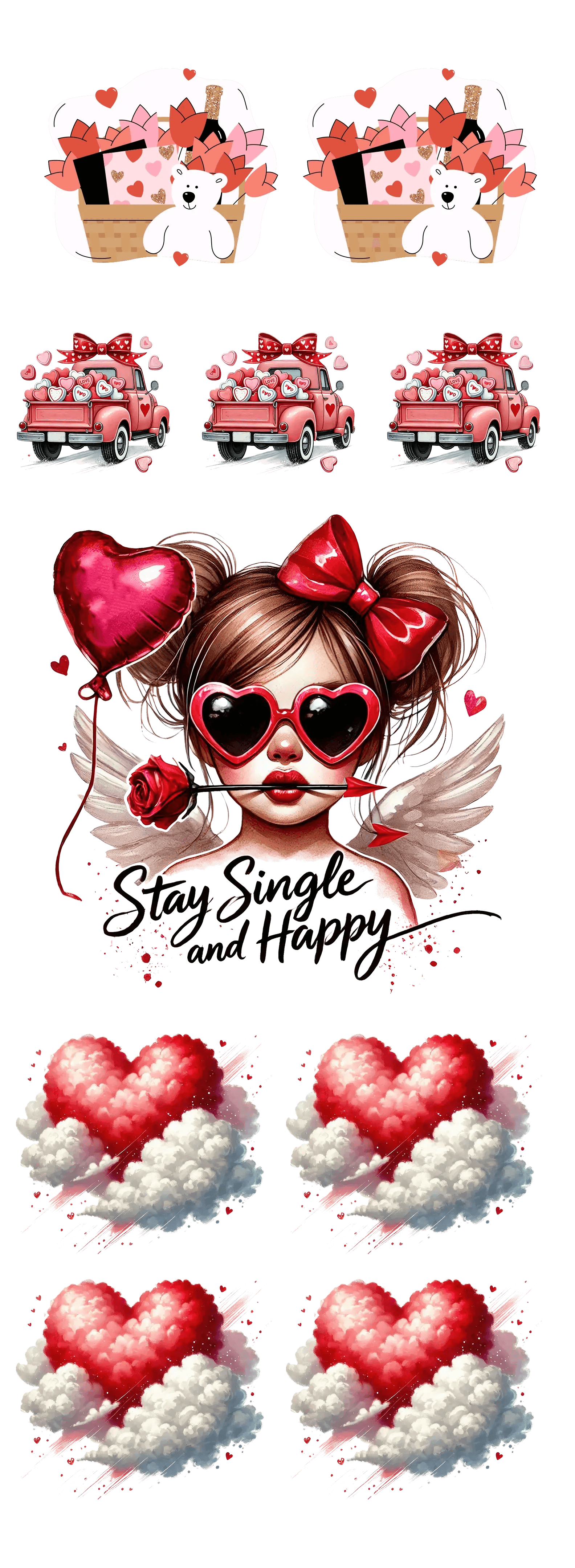 Celebrate Love with Our Valentine’s Day 22"x60" DTF Gang Sheet! - Heat Press Transfer