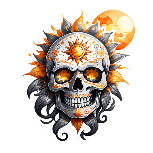 Celestial Skull - UV DTF Sticker - Heat Press Transfer