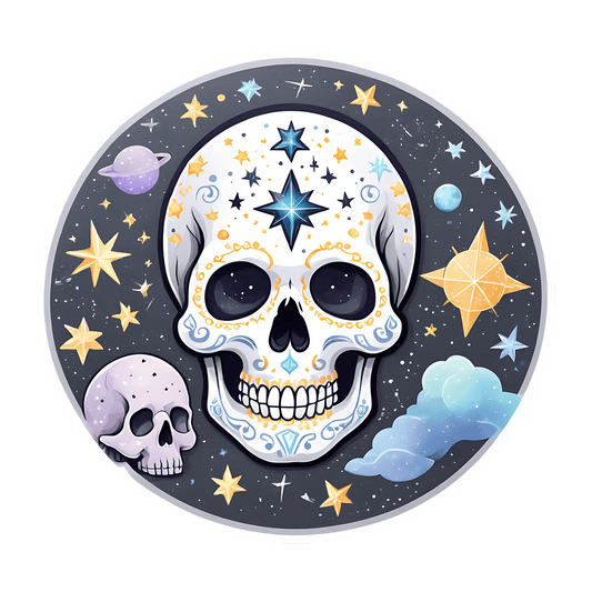 Celestial Skull - UV DTF Sticker - Heat Press Transfer