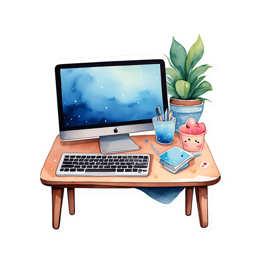 Charming Workspace - Sticker - Heat Press Transfer