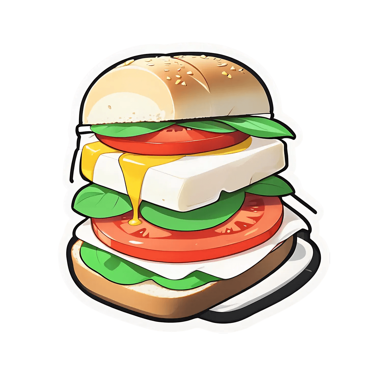 Cheeseburger Delight - Sticker - Heat Press Transfer