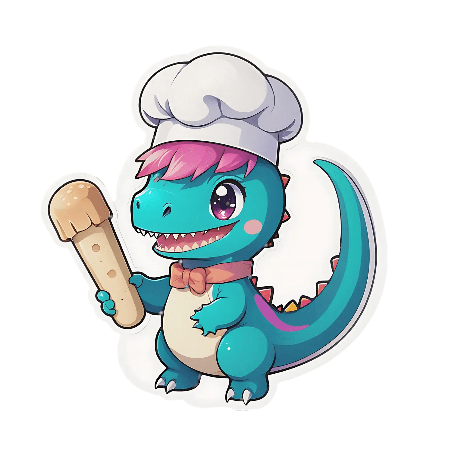 Chef Dinosaur Sticker - Cute & Playful - Heat Press Transfer