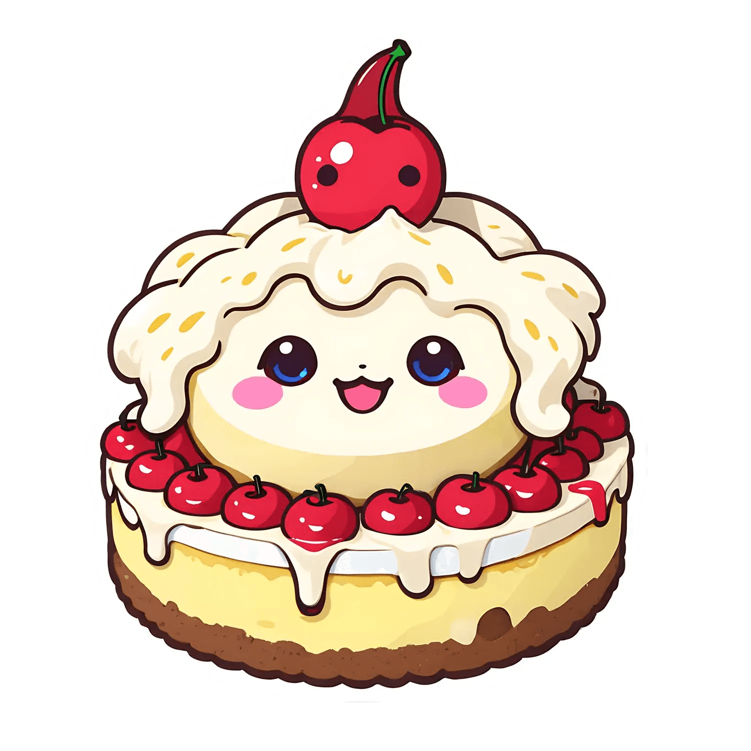 Cherry Cake Cute Sticker - UV DTF - Heat Press Transfer