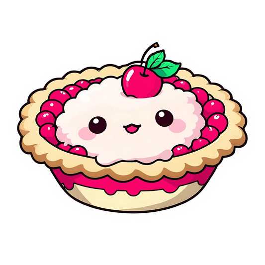 Cherry Pie Cute Sticker - UV DTF - Heat Press Transfer