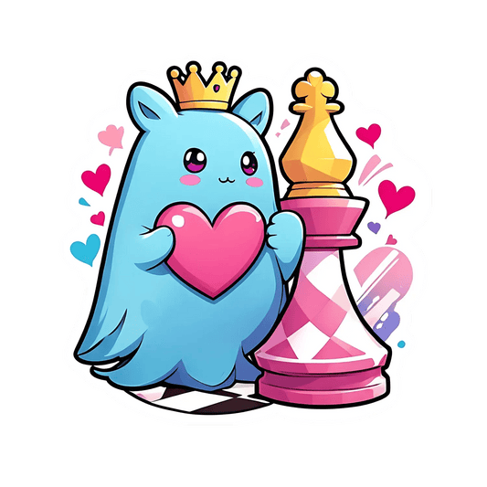 Chess Love - Cute Characters Sticker - Heat Press Transfer