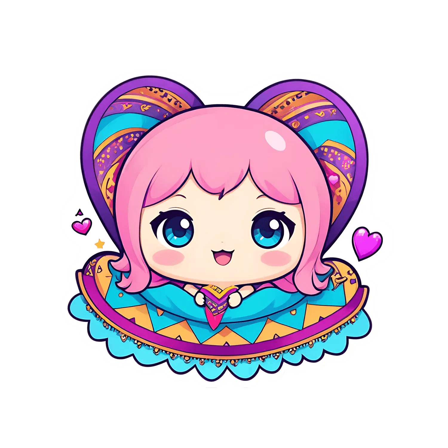 Chibi Girl Heart - Sticker - Heat Press Transfer