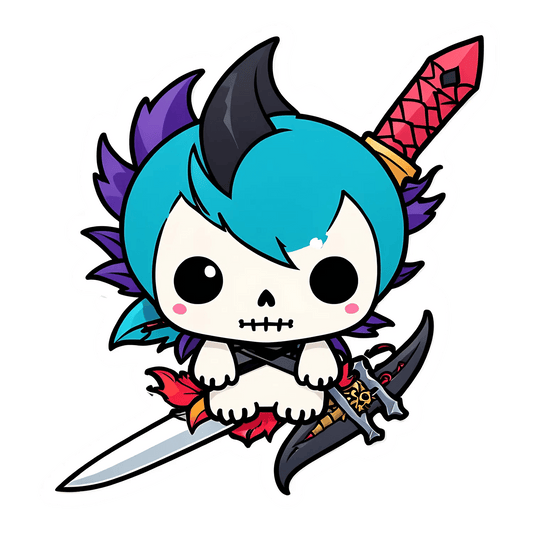 Chibi Warrior - UV DTF Sticker - Heat Press Transfer