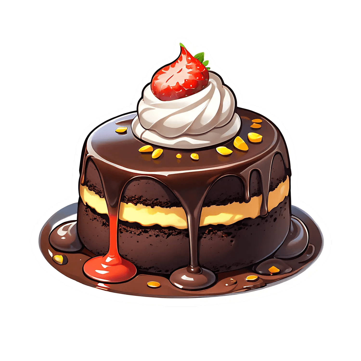 Chocolate Cake Delight - Sticker - Heat Press Transfer