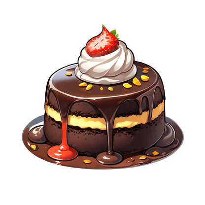 Chocolate Cake Delight - Sticker - Heat Press Transfer