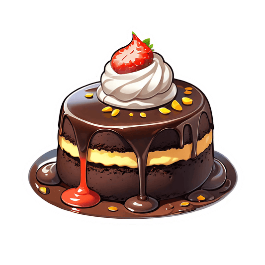 Chocolate Cake Delight - Sticker - Heat Press Transfer
