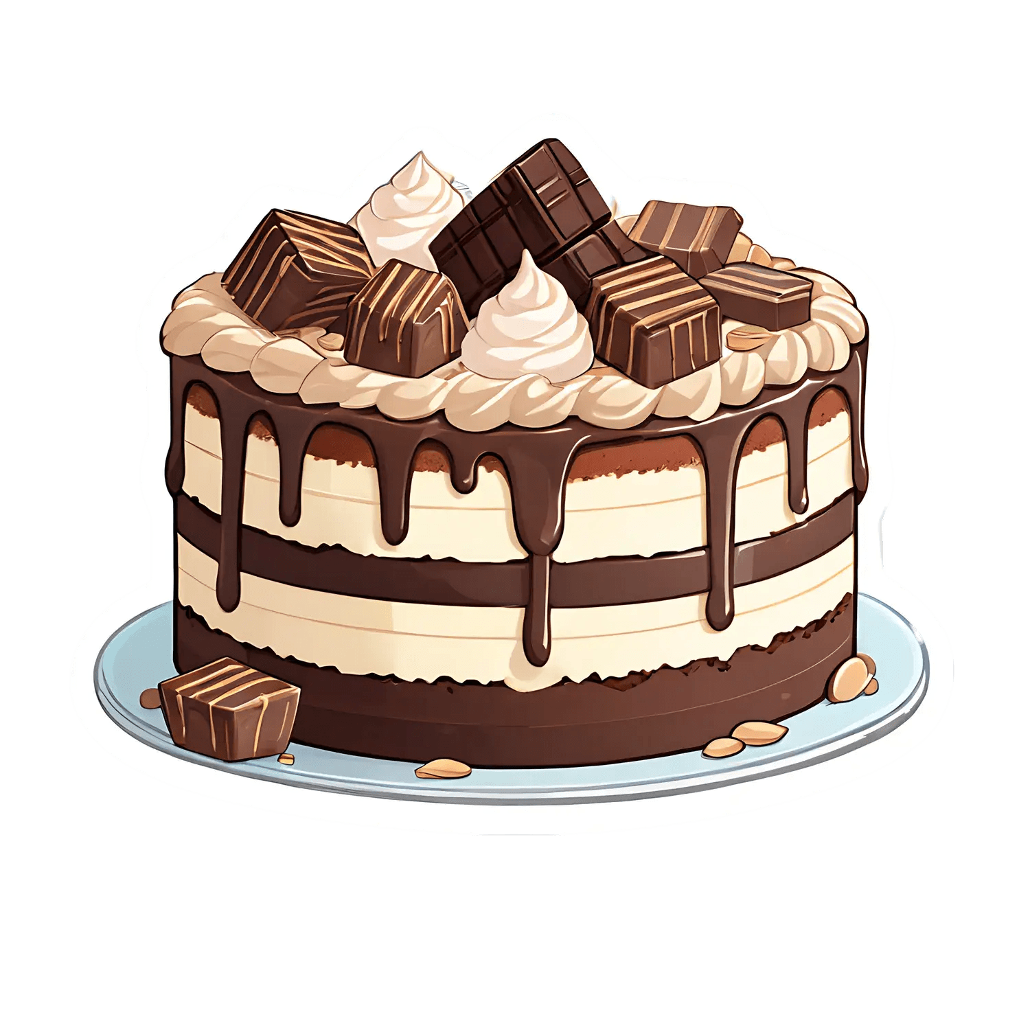 Chocolate Cake Delight - Sticker - Heat Press Transfer