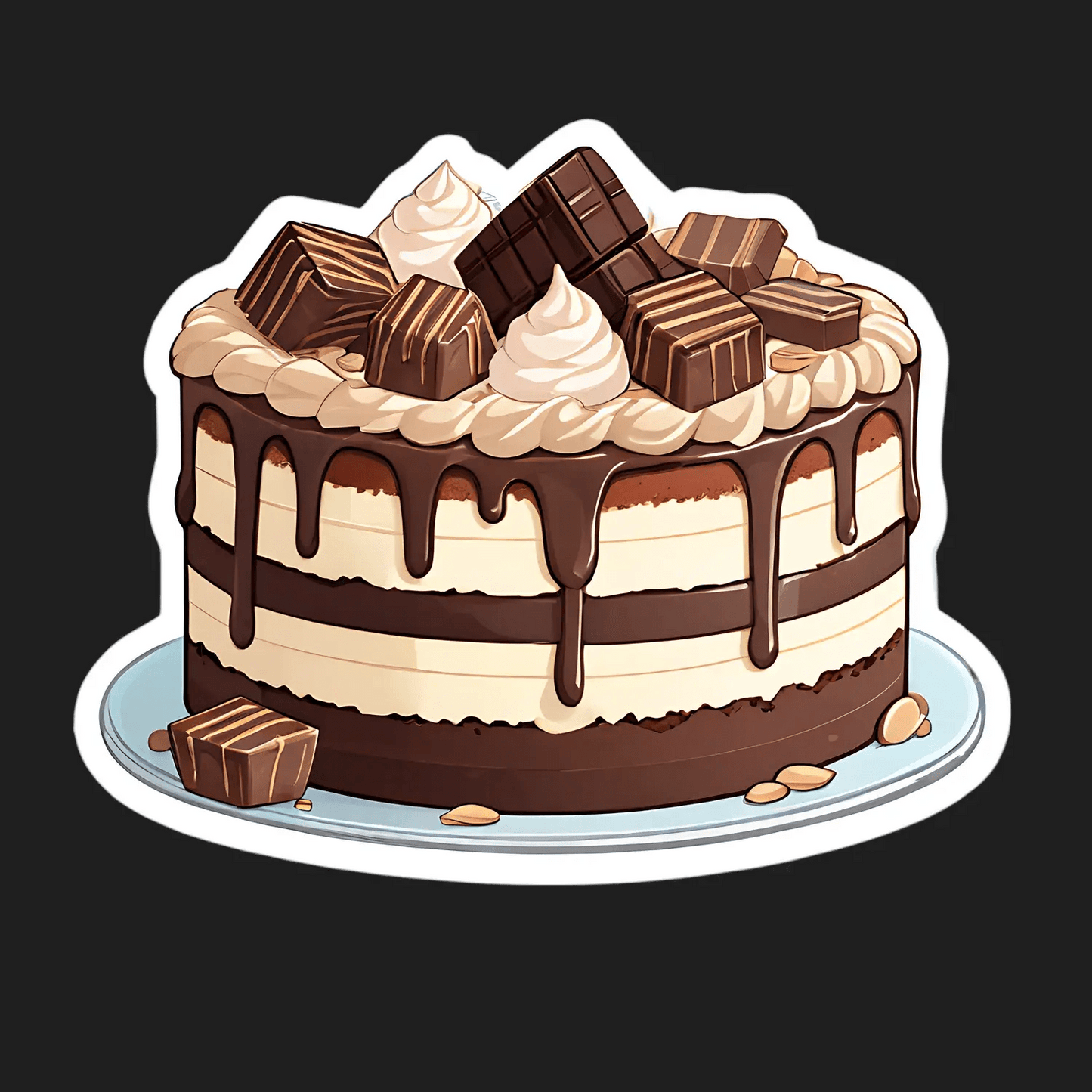 Chocolate Cake Delight - Sticker - Heat Press Transfer