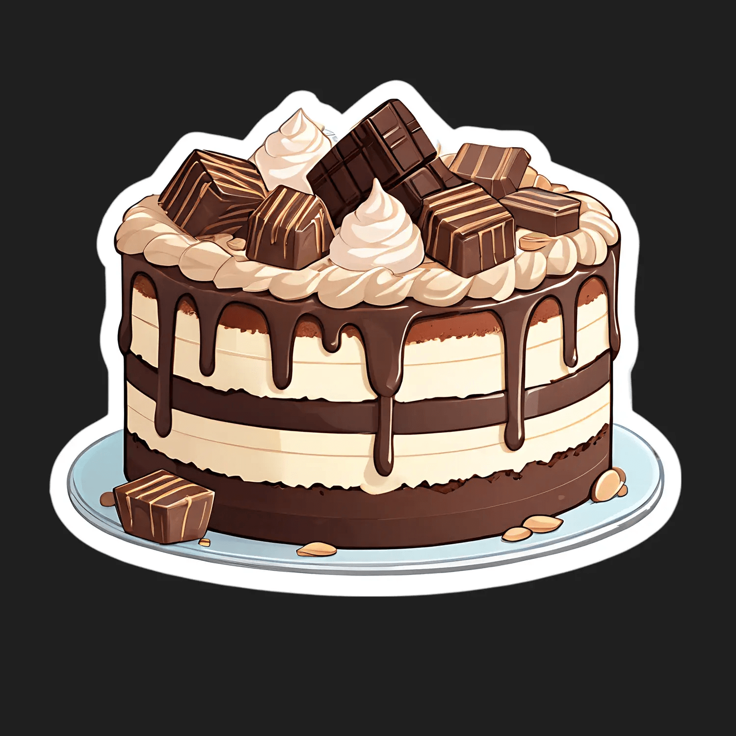 Chocolate Cake Delight - Sticker - Heat Press Transfer