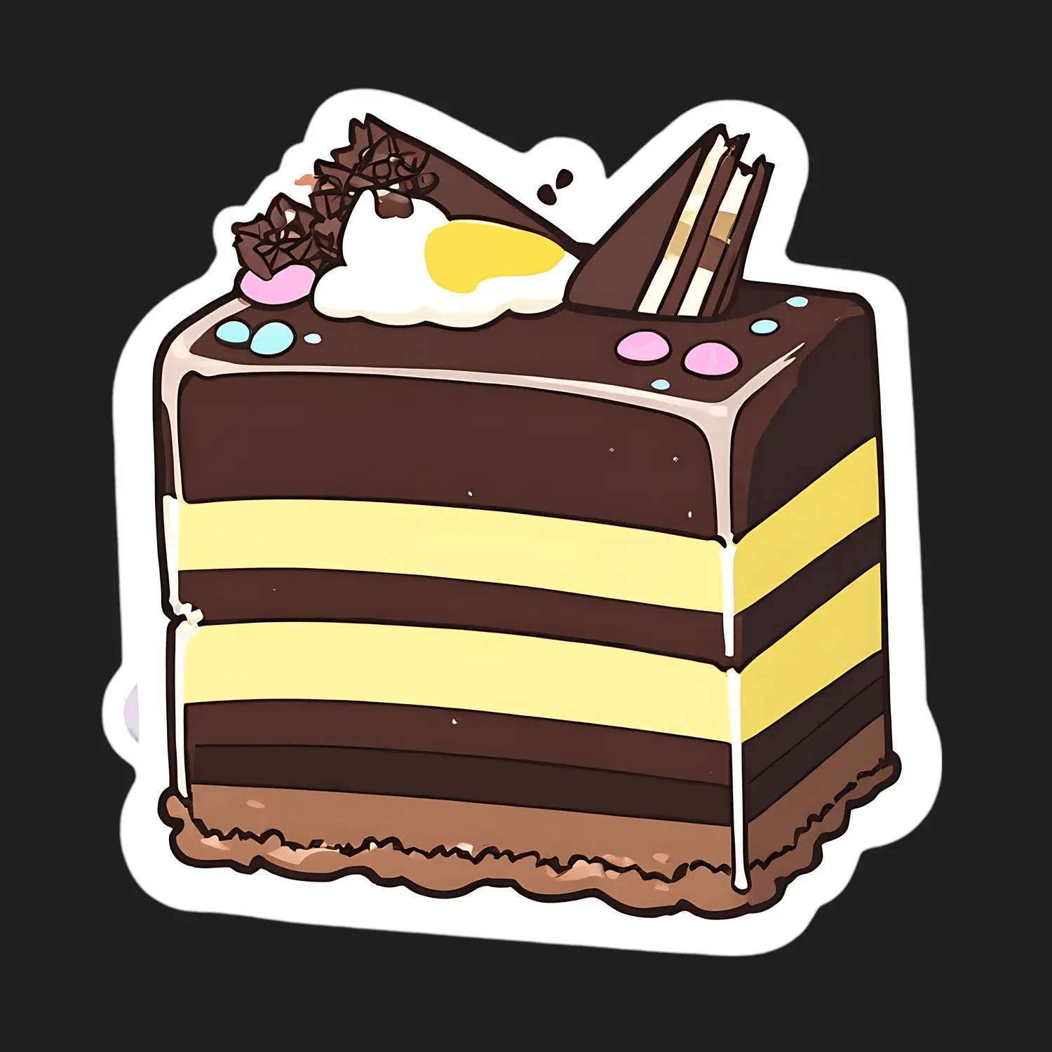 Chocolate Cake Delight - Sticker - Heat Press Transfer