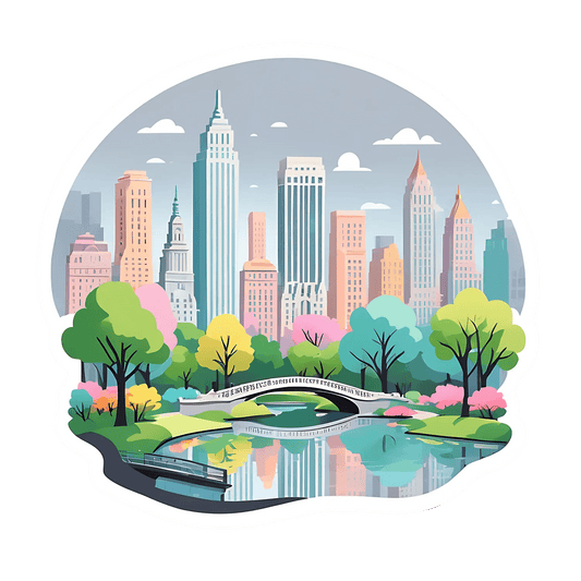 City Skyline Sticker - Vibrant NYC View - Heat Press Transfer