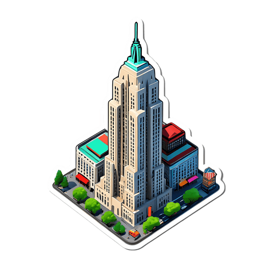 City Skyline UV Sticker - Art Deco Charm - Heat Press Transfer
