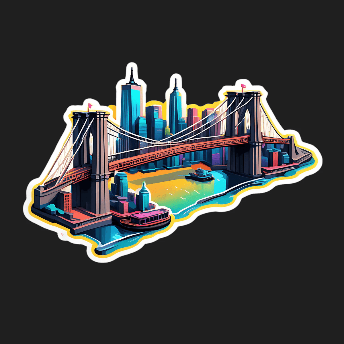 Bridge Access Program Sticker Cityscape Bridge - Vibrant Sticker – Heat Press Transfer