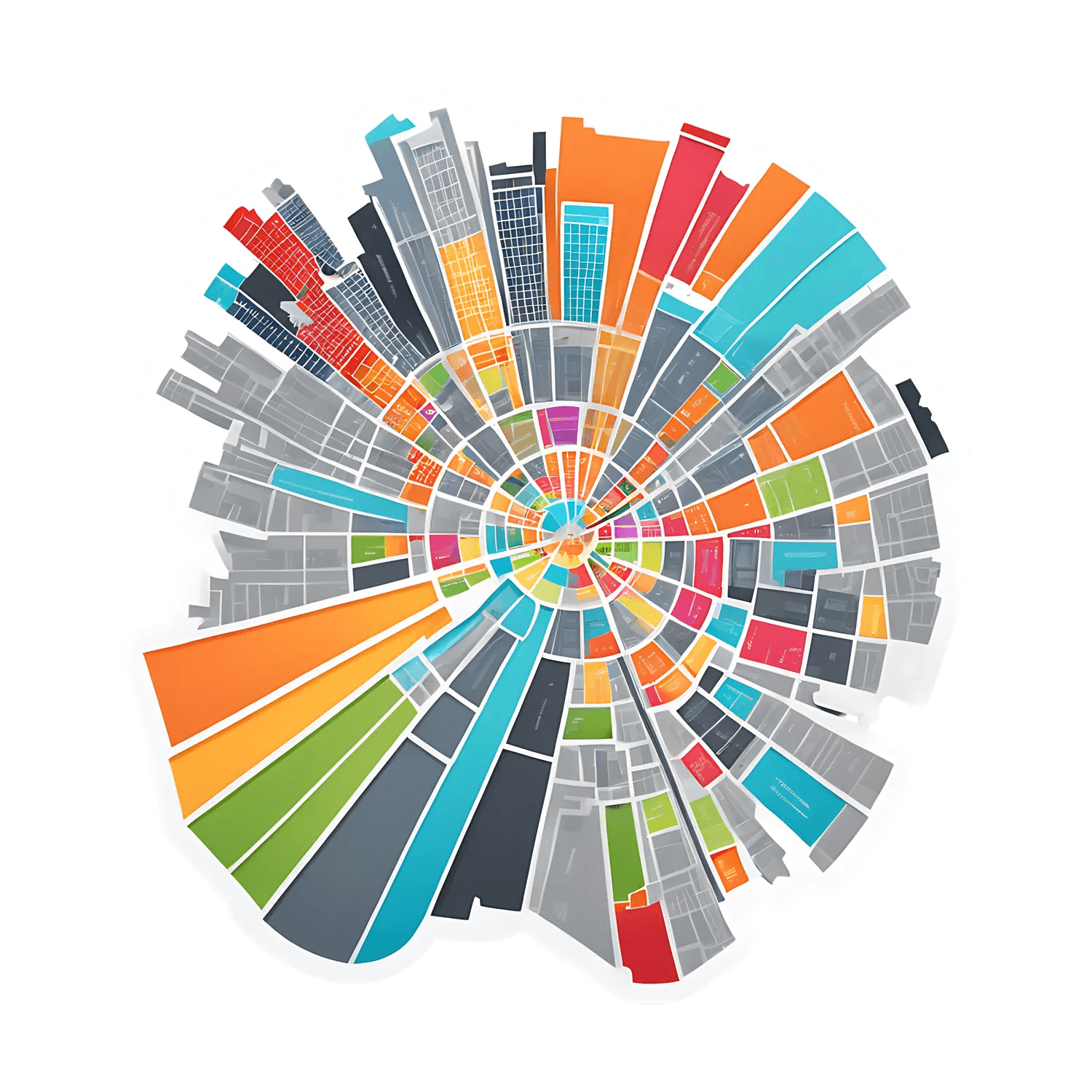 Cityscape Circle - UV DTF Sticker - Heat Press Transfer