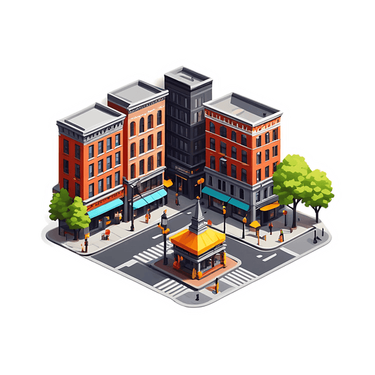Cityscape Diorama - Sticker - Heat Press Transfer