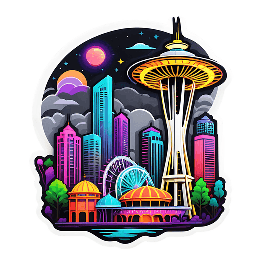 Cityscape Night Sky - UV DTF Sticker - Heat Press Transfer
