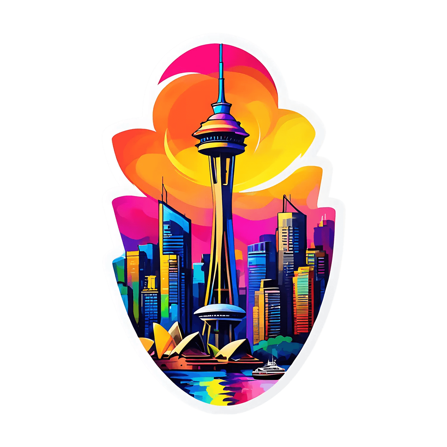 Cityscape Sunset - Sticker - Heat Press Transfer