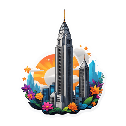Cityscape Sunset - UV DTF Sticker - Heat Press Transfer