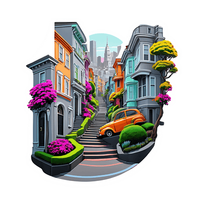 Cityscape Vibes - Colorful Sticker - Heat Press Transfer
