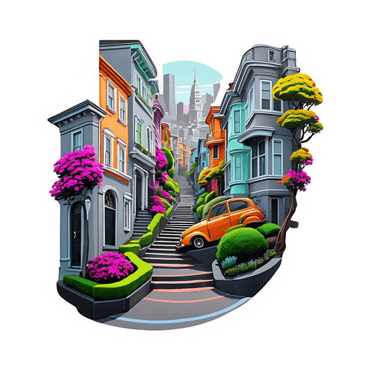 Cityscape Vibes - Colorful Sticker - Heat Press Transfer