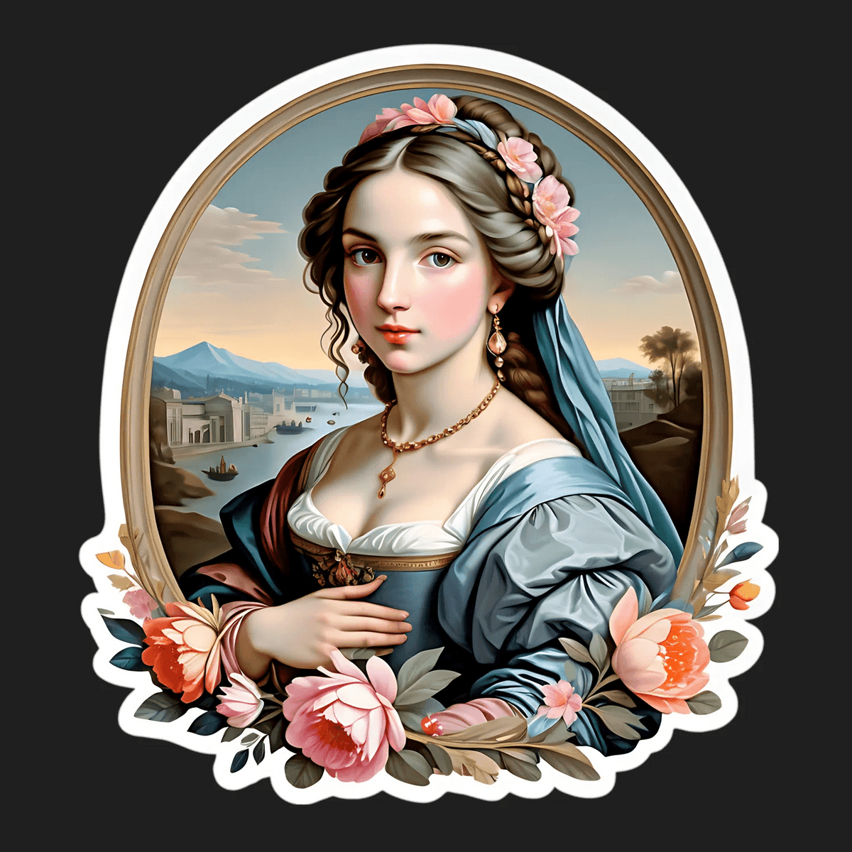 Sticker Design Portrait Classic Beauty Portrait - Sticker – Heat Press Transfer