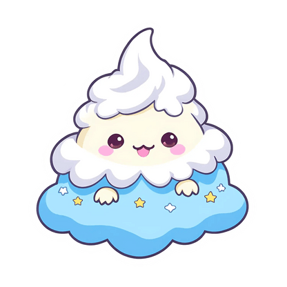 Cloud Lamb - Cute Sticker - Heat Press Transfer