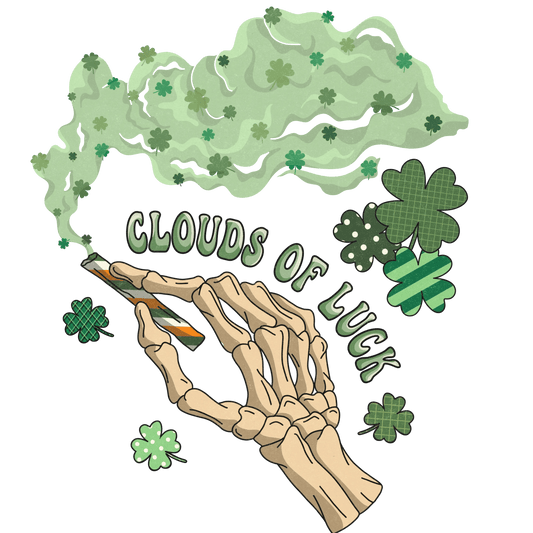 Clouds Of Luck St Patrick's Day Design - DTF Ready To Press - Heat Press Transfer