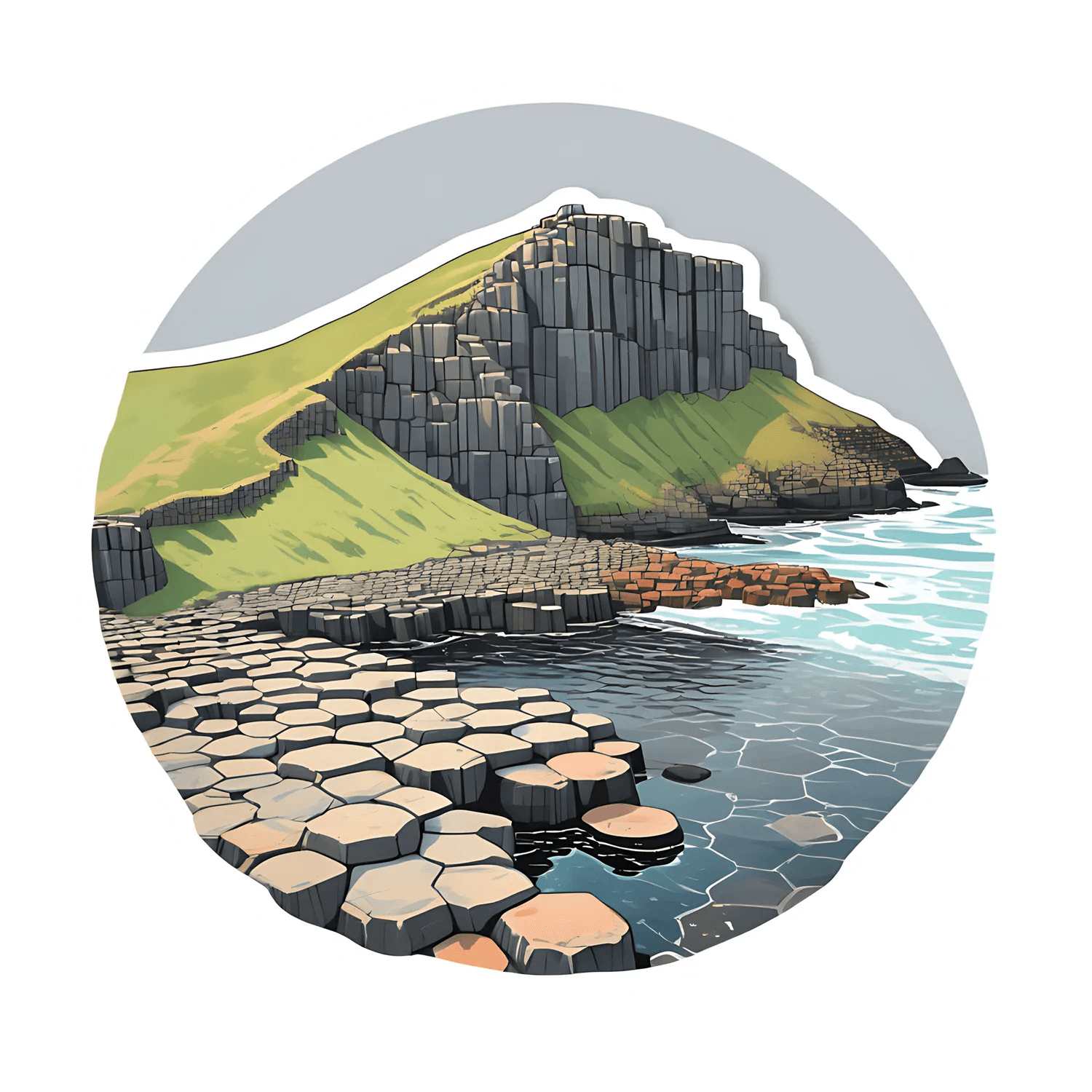 Coastal Cliffs - Ocean View Sticker - Heat Press Transfer
