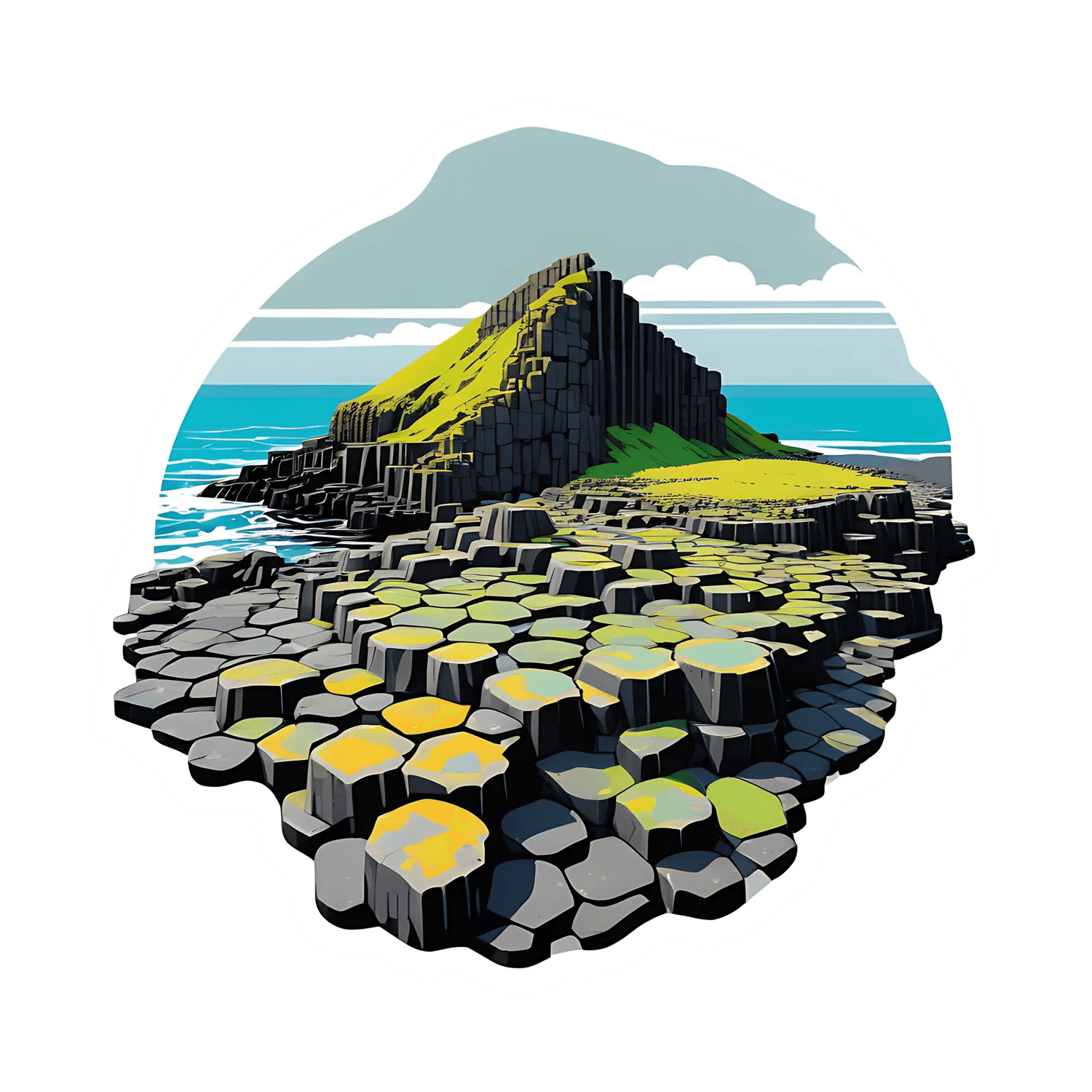 Coastal Landscape - UV DTF Sticker - Heat Press Transfer