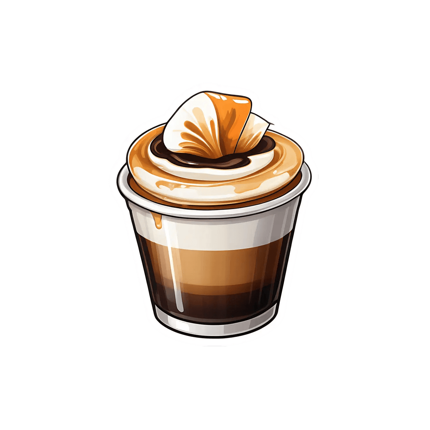 Coffee Cup Sticker - Rich Espresso Design - Heat Press Transfer